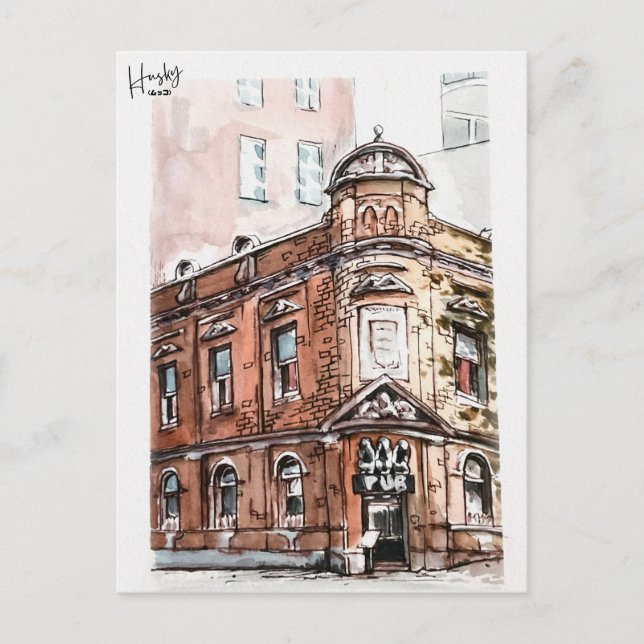 79: 3 wise monkeys pub postcard (Front)