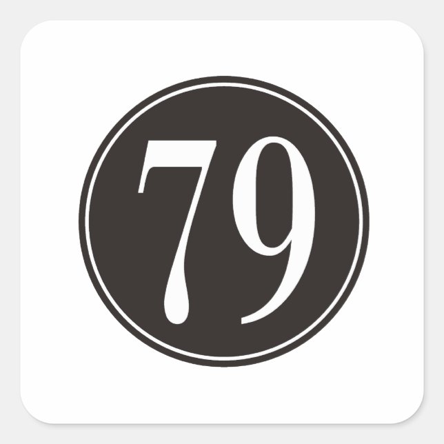 #79 Black Circle Square Sticker (Front)
