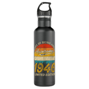 79 Year Old 1946 Retro Awesome 79th Birthday Gift Stainless Steel Water Bottle