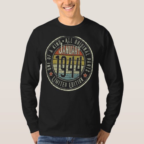 79 Year Old January 1944  79th Birthday T_Shirt