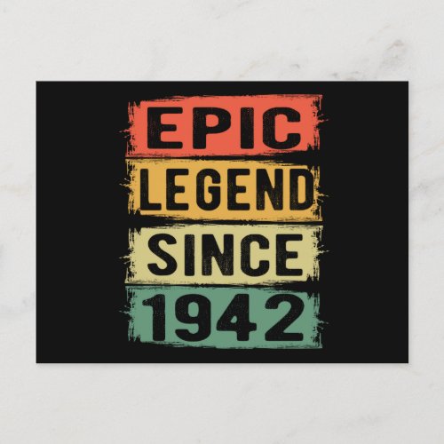 79 Years Old Bday 1942 Epic Legend 80th Birthday Postcard