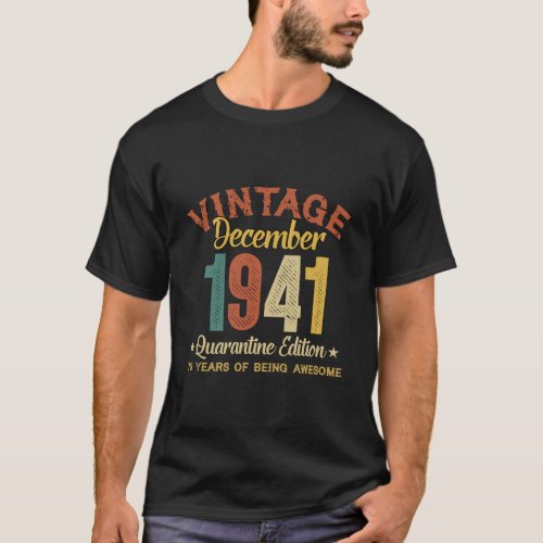 79 Years Old Gifts 79Th Birthday Gift Vintage Dece T_Shirt