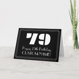 79th Birthday: Art Deco Inspired Look "79" & Name Card