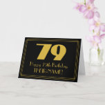 [ Thumbnail: 79th Birthday: Art Deco Inspired Look "79" & Name Card ]