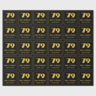 79th Birthday – Art Deco Inspired Look "79" & Name Wrapping Paper