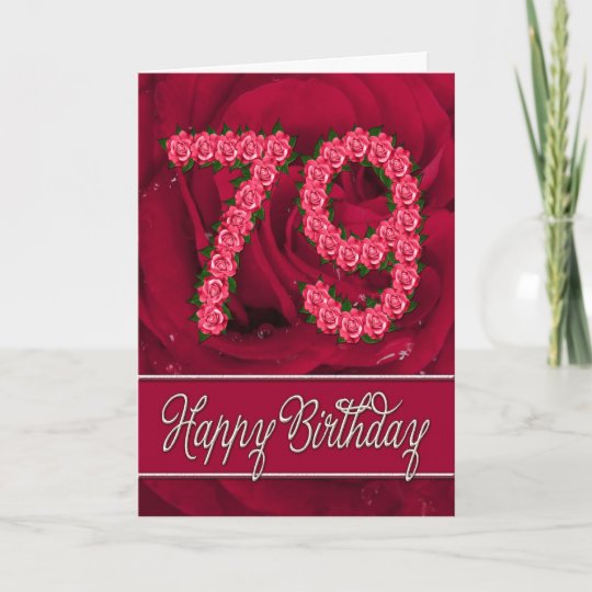 79th birthday card with roses and leaves | Zazzle.com