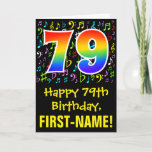 [ Thumbnail: 79th Birthday: Colorful Music Symbols + Rainbow 79 Card ]