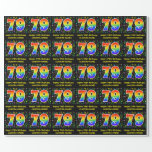 [ Thumbnail: 79th Birthday: Colorful Music Symbols, Rainbow 79 Wrapping Paper ]