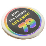 [ Thumbnail: 79th Birthday: Colorful Rainbow # 79, Custom Name ]