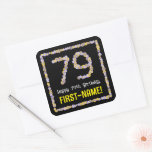 [ Thumbnail: 79th Birthday: Floral Flowers Number, Custom Name Sticker ]
