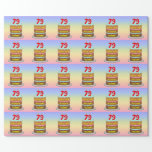[ Thumbnail: 79th Birthday: Fun Cake and Candles + Custom Name Wrapping Paper ]
