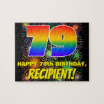 [ Thumbnail: 79th Birthday: Fun, Colorful Celebratory Fireworks Jigsaw Puzzle ]