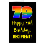 [ Thumbnail: 79th Birthday: Fun, Colorful, Happy, Rainbow # 79 Card ]