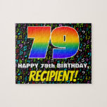 [ Thumbnail: 79th Birthday — Fun, Colorful Music Symbols & “79” Jigsaw Puzzle ]