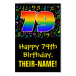 [ Thumbnail: 79th Birthday: Fun Music Symbols + Rainbow # 79 Card ]