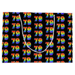 [ Thumbnail: 79th Birthday: Fun Rainbow Event Number 79 Pattern Gift Bag ]