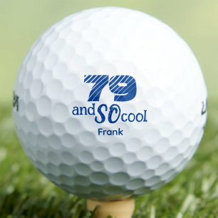 79th Birthday Gift for Him Cool Funny Blue Custom Golf Balls