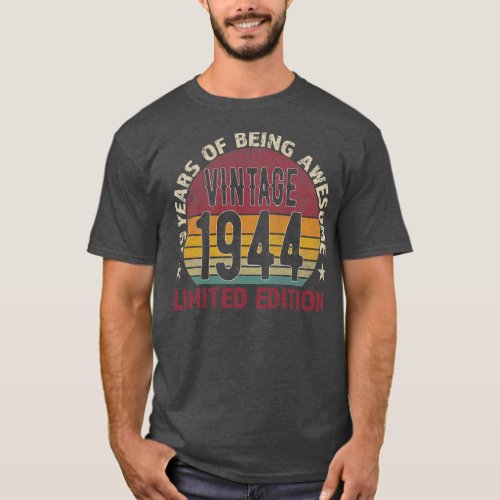 79th Birthday Gift men Vintage 1944 79 Years Old T_Shirt
