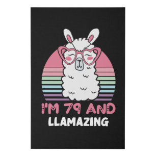 79th Birthday Llamazing Llama 79 Year Old Birthday Faux Canvas Print
