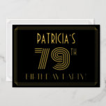[ Thumbnail: 79th Birthday Party — Art Deco Style “79” + Name Invitation ]