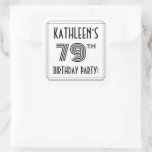 [ Thumbnail: 79th Birthday Party: Art Deco Style + Custom Name Sticker ]