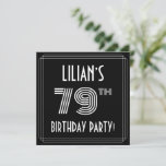 [ Thumbnail: 79th Birthday Party: Art Deco Style W/ Custom Name Invitation ]