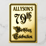 [ Thumbnail: 79th Birthday Party — Elegant Script + Custom Name Invitation ]