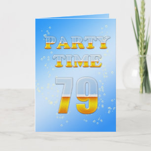 79th birthday party invitation with lots of beer
