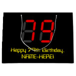[ Thumbnail: 79th Birthday: Red Digital Clock Style "79" + Name Gift Bag ]