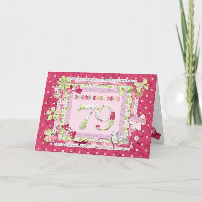79th birthday scrapbooking style card (Front)