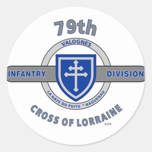 79TH INFANTRY DIVISION CROSS OF LORRAINE CLASSIC ROUND STICKER