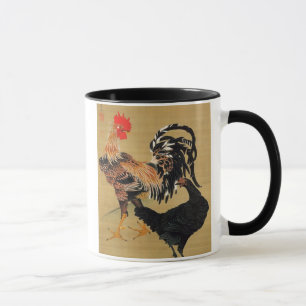 7. 大鶏雌雄図, 若冲 Couple of Chickens, Jakuchū Mug