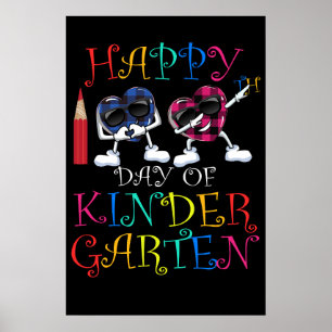 7 100th Day Kindergarten Buffalo Plaid Dabbing Poster