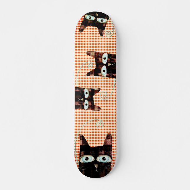 7 1/4" Mini Skateboard Rupydetequila Cats Deck (Front)