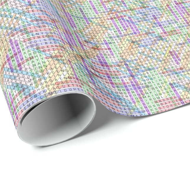 7,500 Girls Names Puzzle Solved Wrapping Paper (Roll Corner)