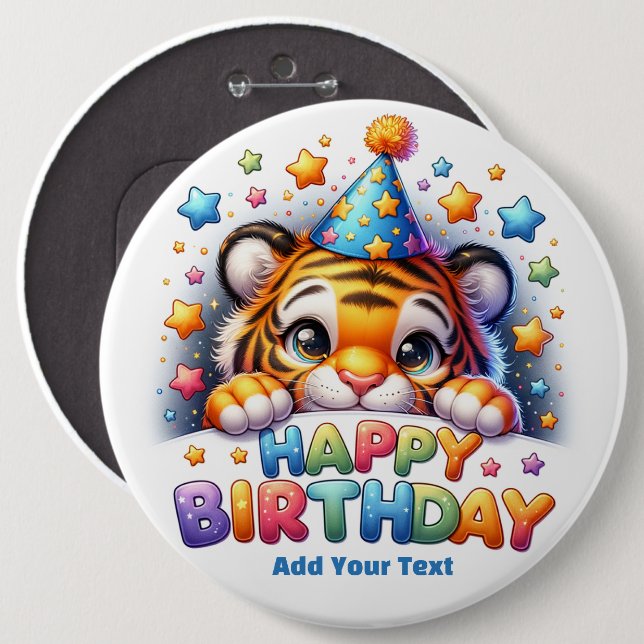 #7  Add Your Text /Happy Birthday  Button (Front & Back)
