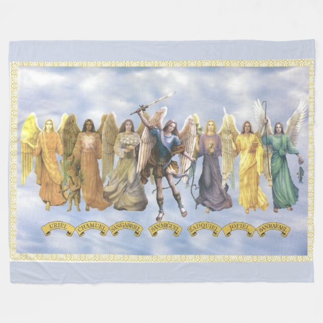 7 ARCHANGELS  FLEECE BLANKET (Front (Horizontal))