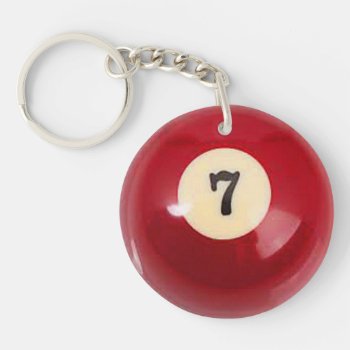 "7 Ball" Pool Ball Design Gifts And Products Keychain by yackerscreations at Zazzle