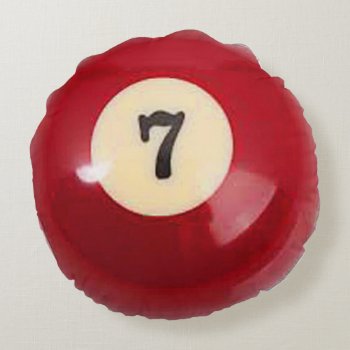 "7 Ball" Pool Ball Design Gifts And Products Round Pillow by yackerscreations at Zazzle