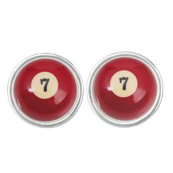 "7 Ball" Pool Ball Design Jewelry Set Cufflinks by yackerscreations at Zazzle