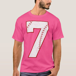 7 Baseball  White  Special Number T-Shirt