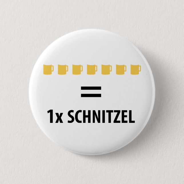 7 Bier gleich 1 Schnitzel Pinback Button (Front)
