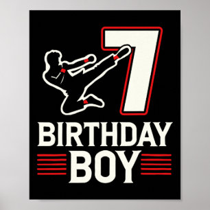 7 Birthday Boy Karate Seven Year Old Poster
