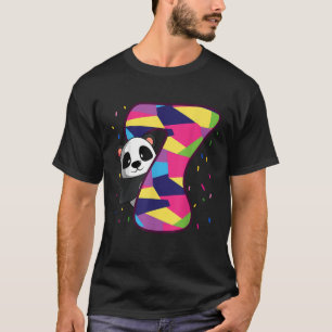 7 Birthday Panda Theme 7th Bday Party Celebration T-Shirt