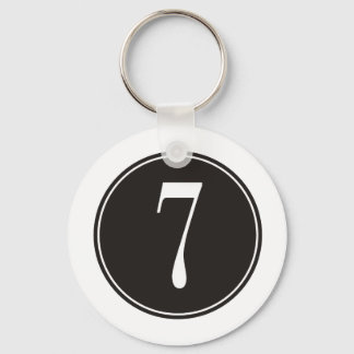 #7 Black Circle Keychain