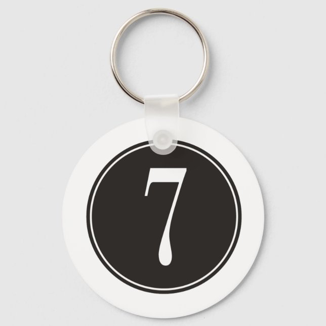 #7 Black Circle Keychain (Front)