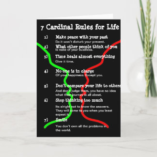 7 Cardinal Rules for LIFE Card