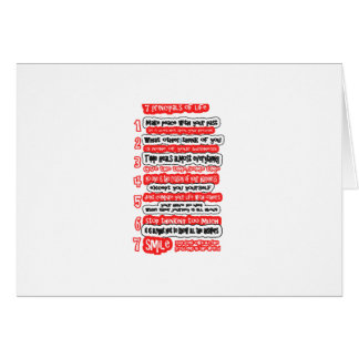 7 CARDINAL RULES FOR LIFE Graphic Art Wisdom Text Cards