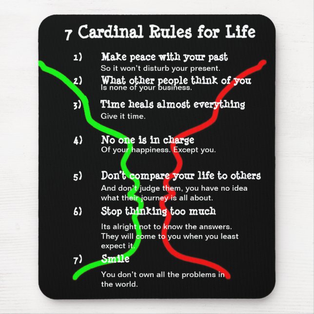 7 Cardinal Rules for LIFE Mouse Pad (Front)