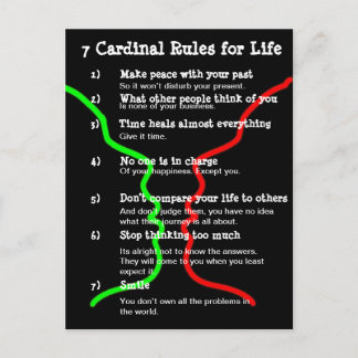 7 Cardinal Rules for LIFE Postcard